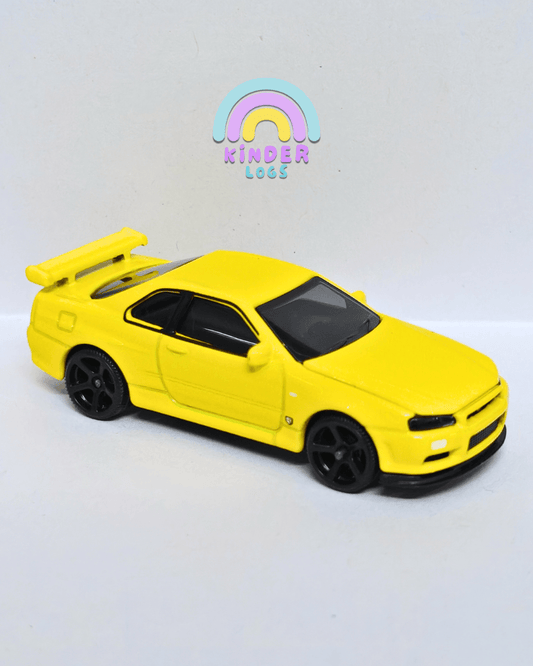 Majorette JDM Nissan Skyline GT - R (R34) - Yellow (Uncarded - New) - Kinder Logs