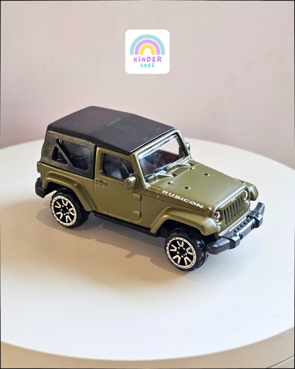 Majorette Jeep Wrangler Rubicon - Matte Green (Uncarded) - Kinder Logs