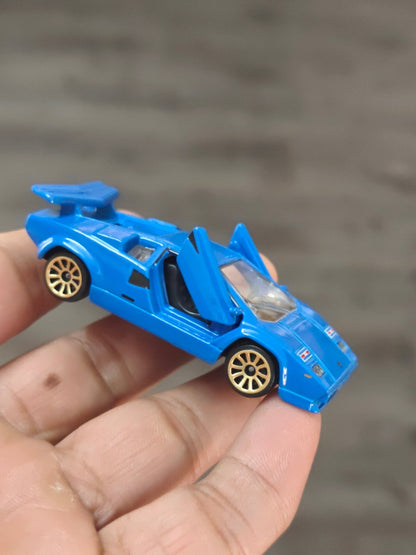 Majorette Lamborghini Countach LP400 S - Blue (Uncarded - New) - Kinder Logs