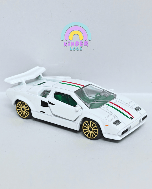 Majorette Lamborghini Countach LP400 - White (Uncarded - New) - Kinder Logs