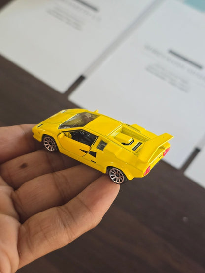 Majorette Lamborghini Countach - Yellow (Uncarded) - Kinder Logs