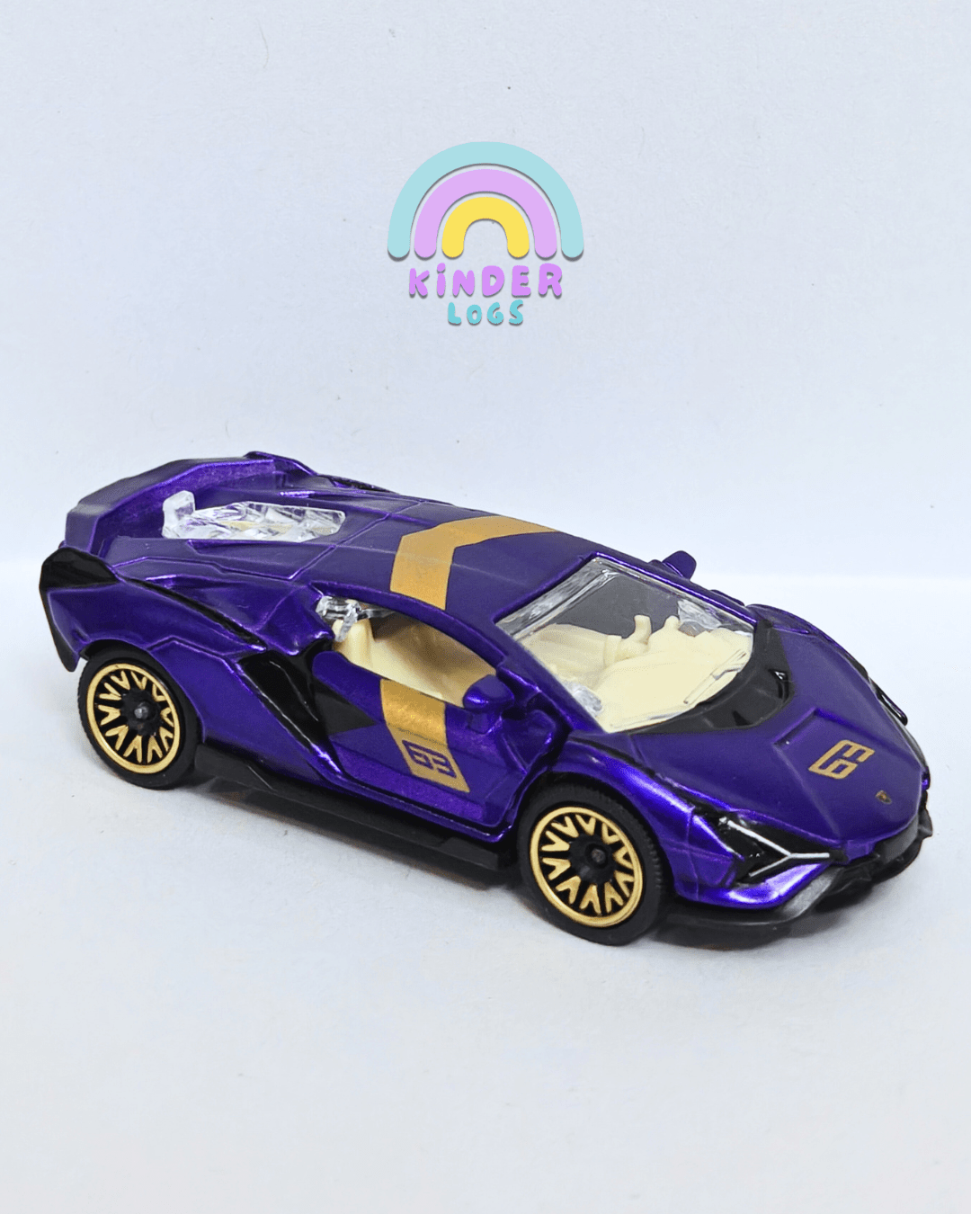 Majorette Lamborghini Sian FKP 37 - Purple (Uncarded - New) - Kinder Logs