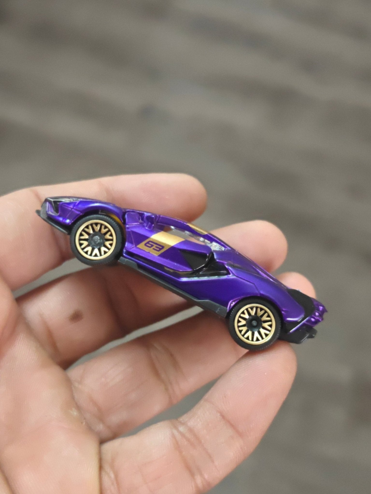 Majorette Lamborghini Sian FKP 37 - Purple (Uncarded - New) - Kinder Logs