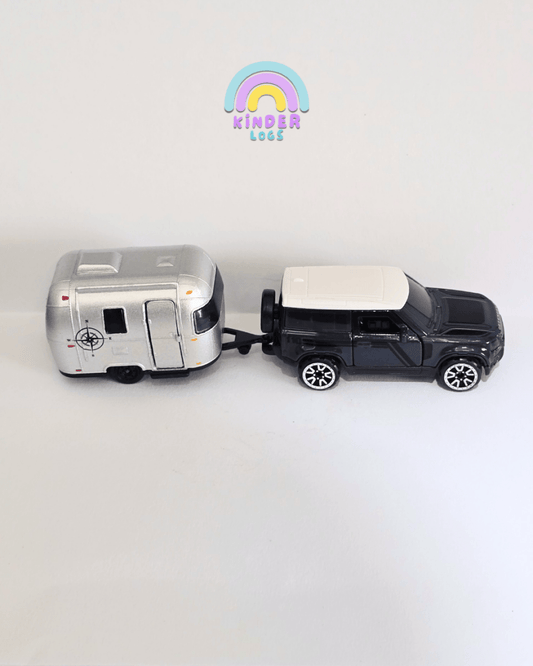 Majorette Land Rover Defender 90 With Airstream Sport 16 (Uncarded) - Kinder Logs