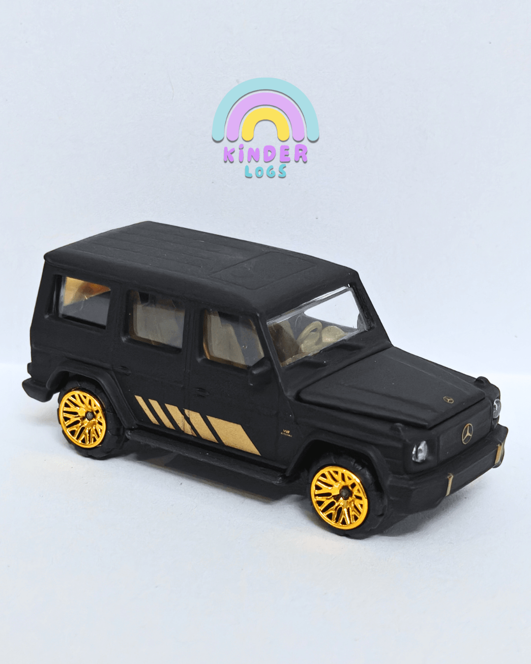 Majorette Mercedes - AMG G63 Matte Black With Gold Wheels (Uncarded - New) - Kinder Logs