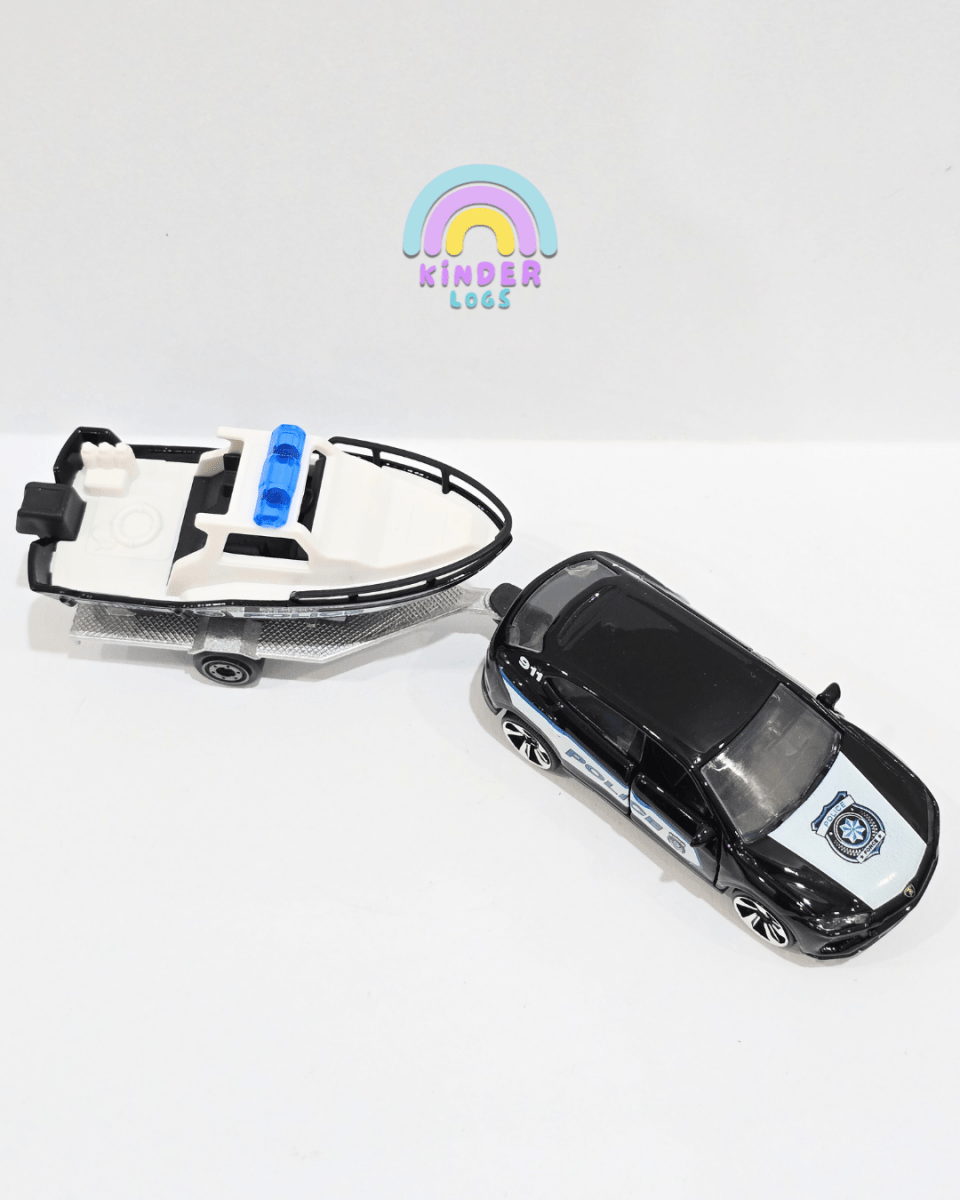 Majorette Police Lamborghini Urus With A Boat Trailer (Uncarded) - Kinder Logs