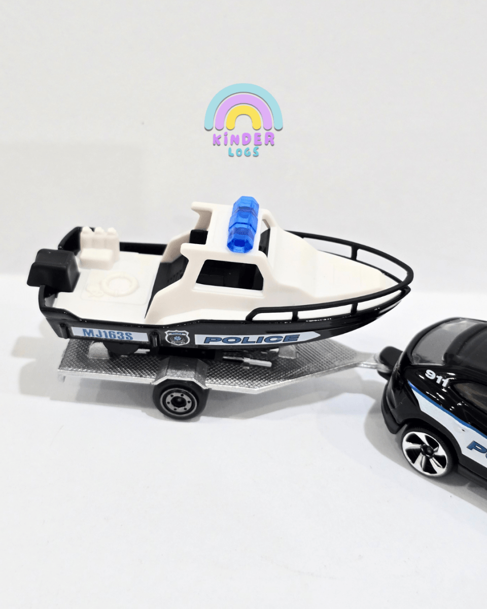 Majorette Police Lamborghini Urus With A Boat Trailer (Uncarded) - Kinder Logs