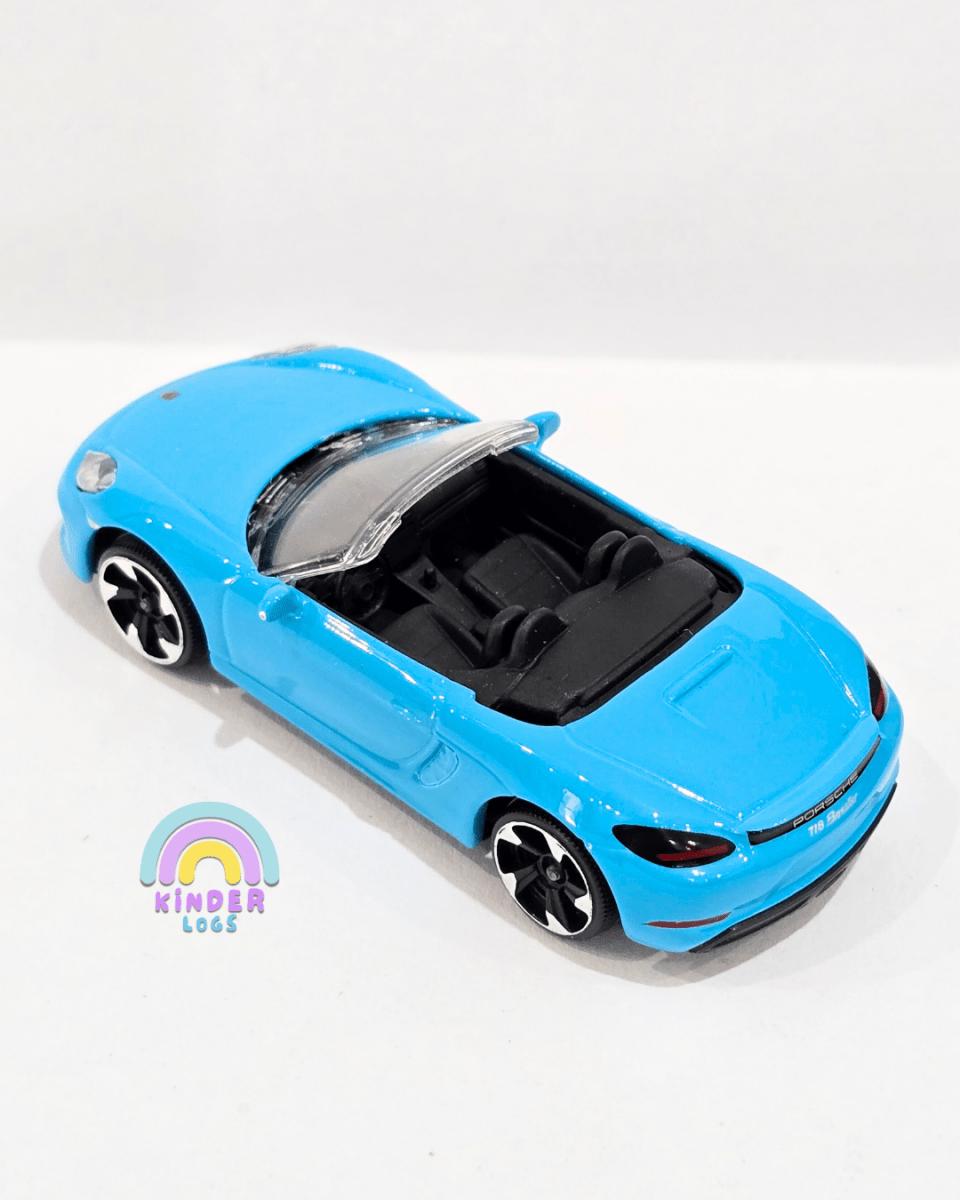 Majorette Porsche 718 Boxster - Sky Blue Color (Uncarded) - Kinder Logs