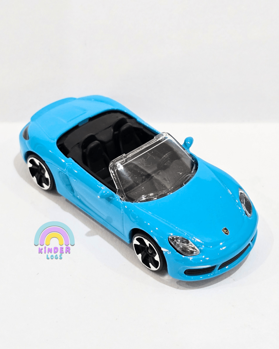 Majorette Porsche 718 Boxster - Sky Blue Color (Uncarded) - Kinder Logs