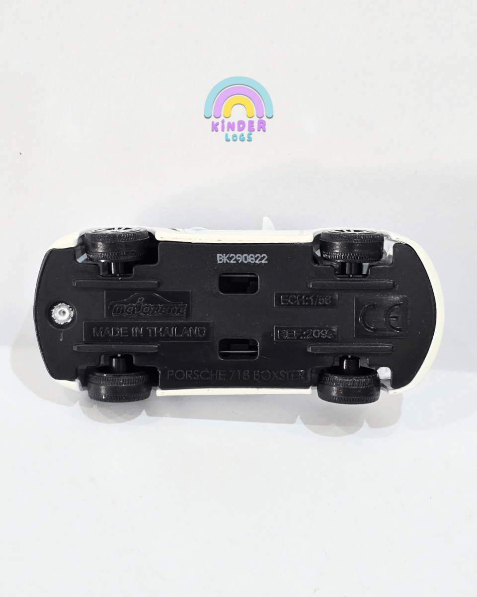 Majorette Porsche 718 Boxster - White Color (Uncarded) - Kinder Logs
