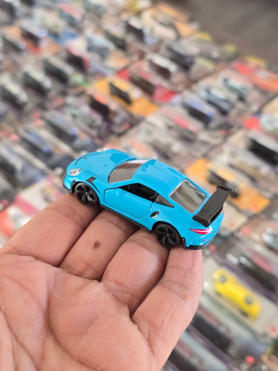 Majorette Porsche 911 GT3 RS - Blue With Black Alloys (Uncarded) - Kinder Logs