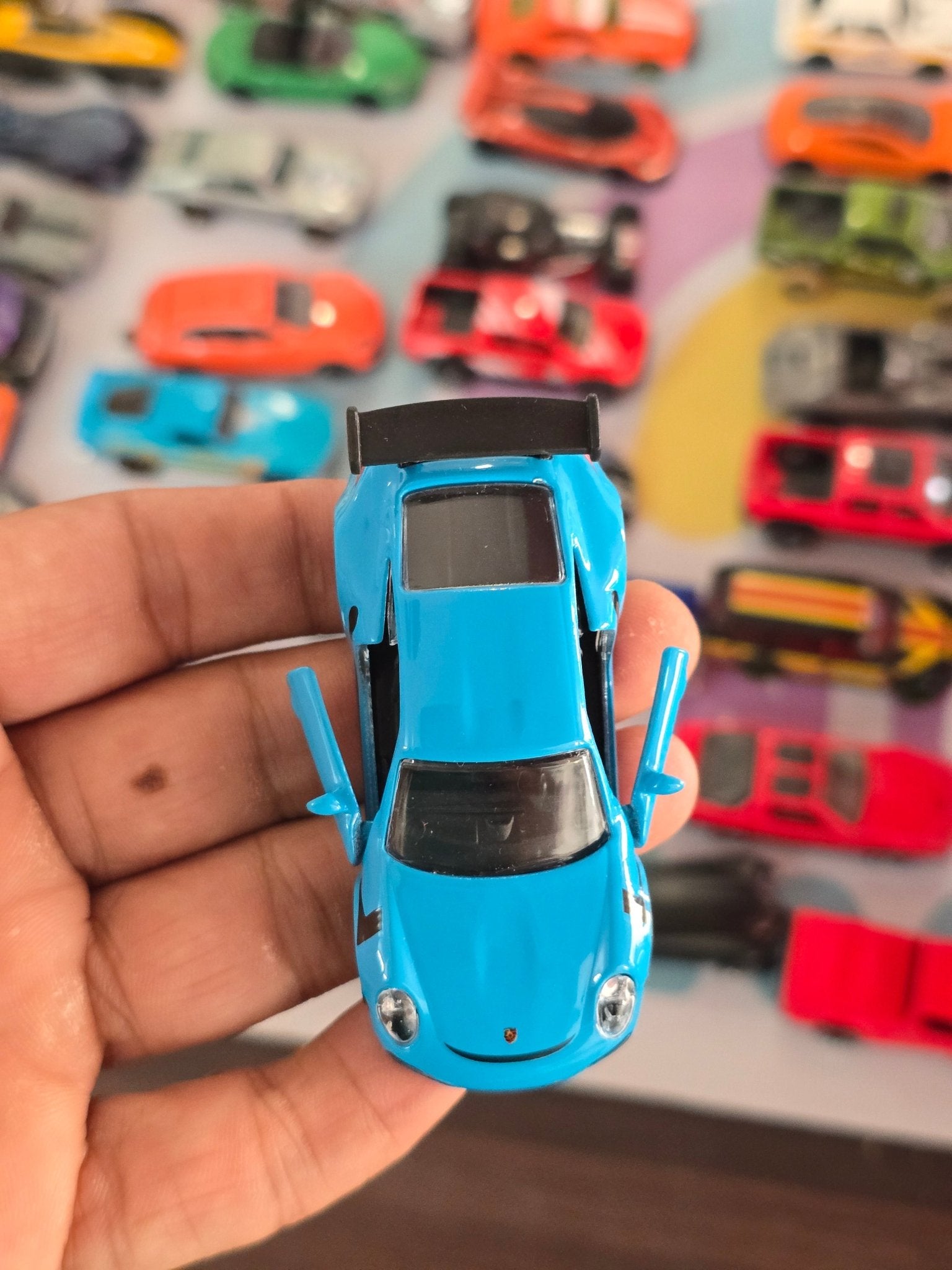 Majorette Porsche 911 GT3 RS - Blue With Black Alloys (Uncarded) - Kinder Logs