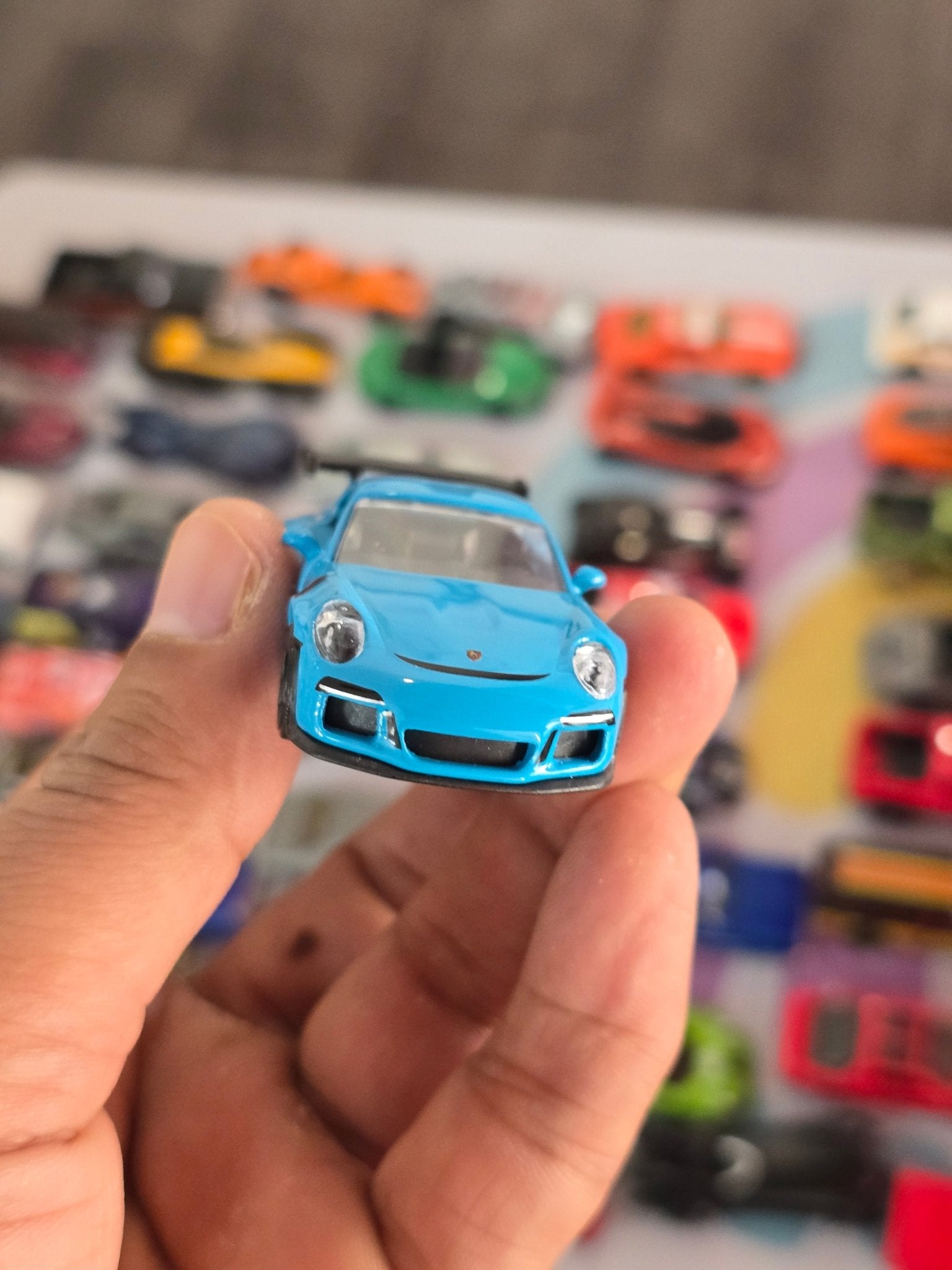 Majorette Porsche 911 GT3 RS - Blue With Black Alloys (Uncarded) - Kinder Logs