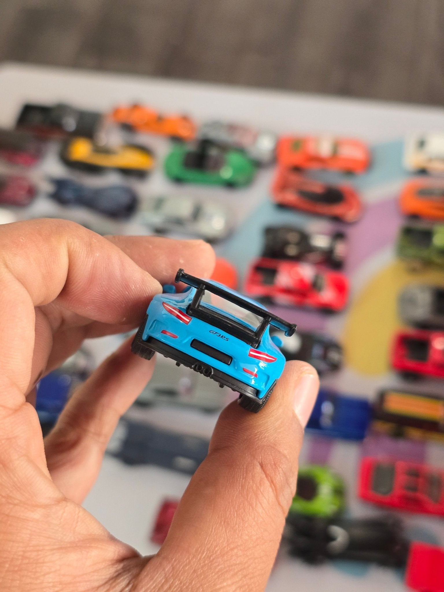Majorette Porsche 911 GT3 RS - Blue With Black Alloys (Uncarded) - Kinder Logs