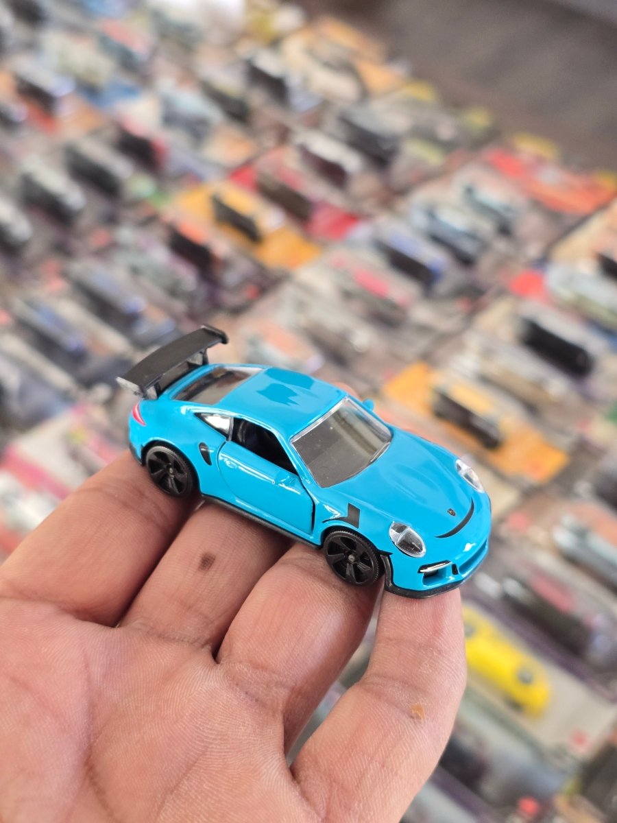 Majorette Porsche 911 GT3 RS - Blue With Black Alloys (Uncarded) - Kinder Logs