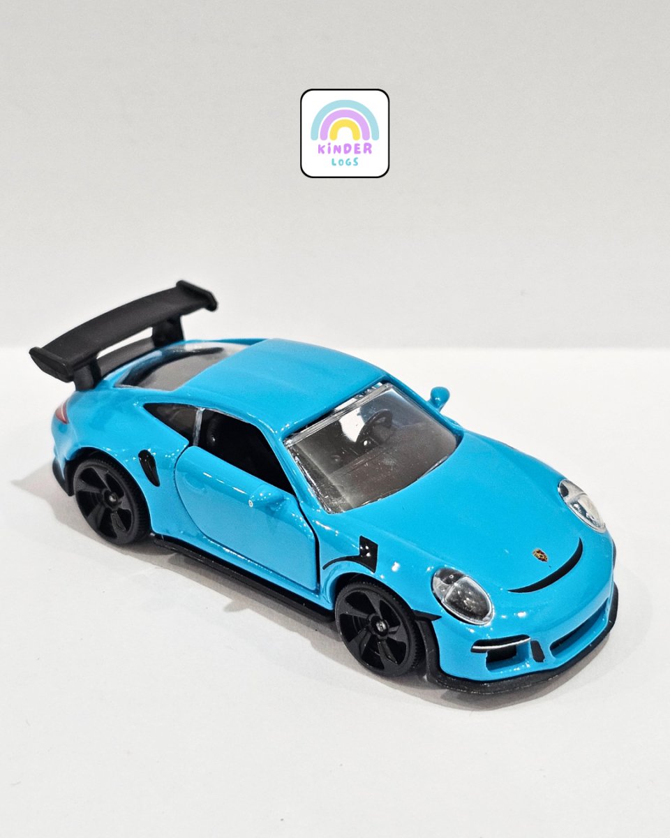 Majorette Porsche 911 GT3 RS - Blue With Black Alloys (Uncarded) - Kinder Logs