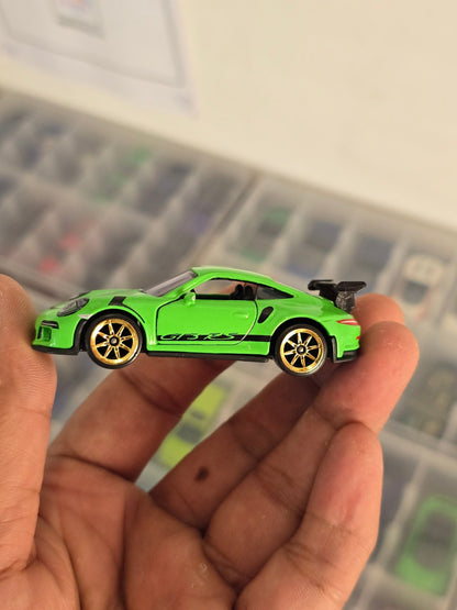 Majorette Porsche 911 GT3 RS - Green Color (Uncarded) - Kinder Logs