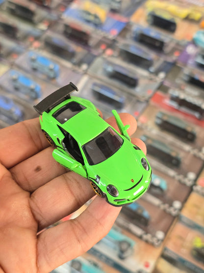 Majorette Porsche 911 GT3 RS - Green Color (Uncarded) - Kinder Logs