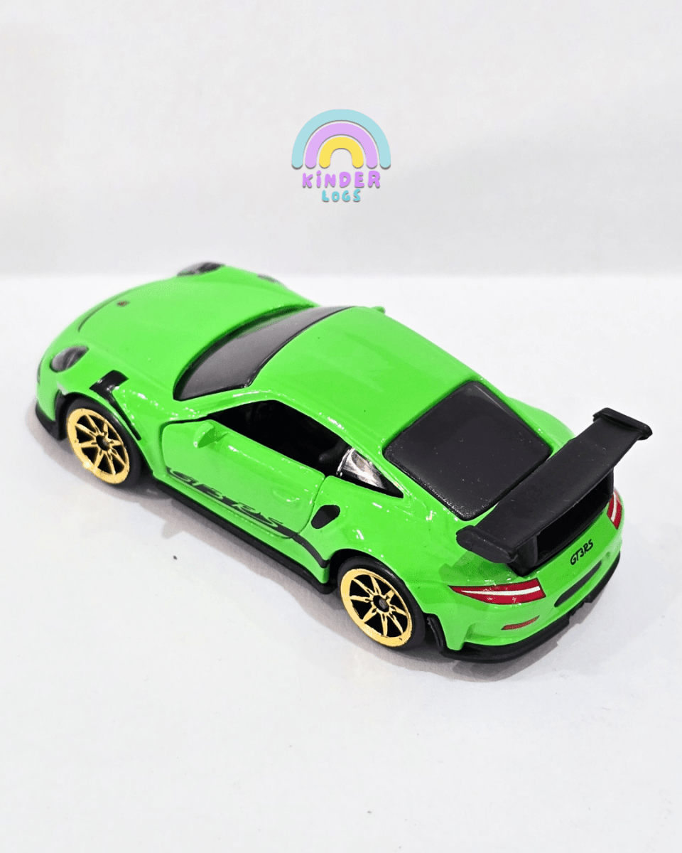 Majorette Porsche 911 GT3 RS - Green Color (Uncarded) - Kinder Logs