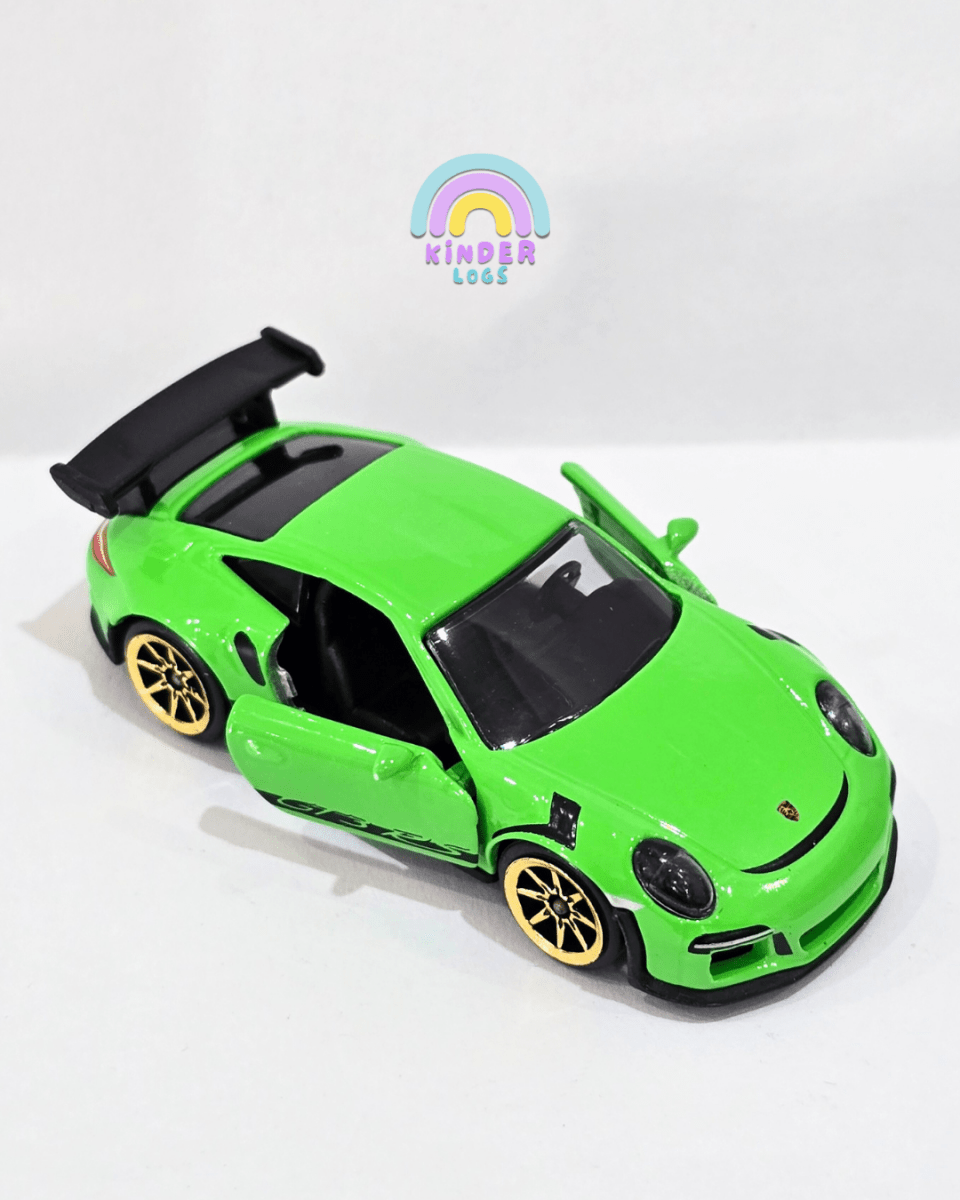 Majorette Porsche 911 GT3 RS - Green Color (Uncarded) - Kinder Logs