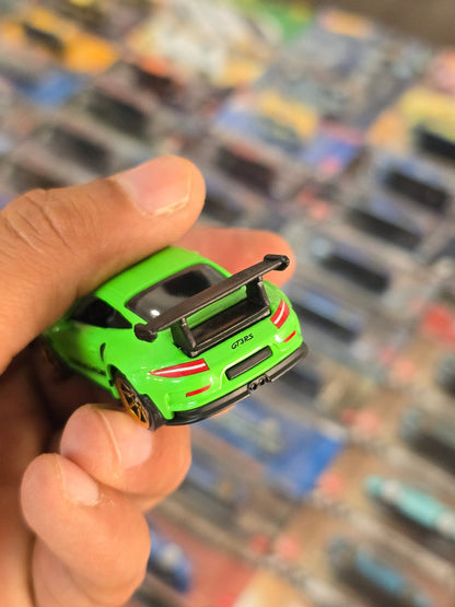 Majorette Porsche 911 GT3 RS - Green Color (Uncarded) - Kinder Logs