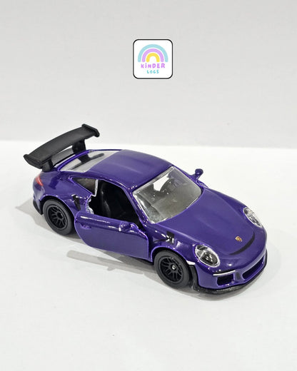 Majorette Porsche 911 GT3 RS - Purple With Black Alloys (Uncarded) - Kinder Logs