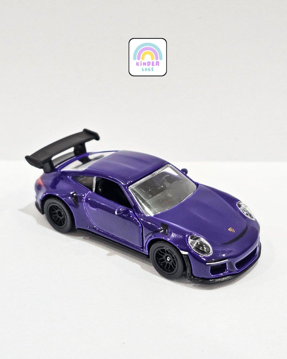 Majorette Porsche 911 GT3 RS - Purple With Black Alloys (Uncarded) - Kinder Logs