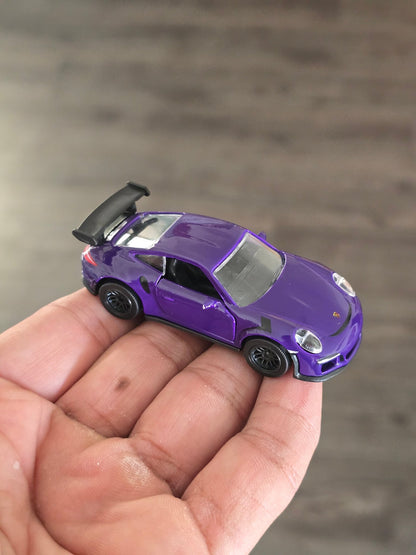Majorette Porsche 911 GT3 RS - Purple With Black Alloys (Uncarded - New) - Kinder Logs