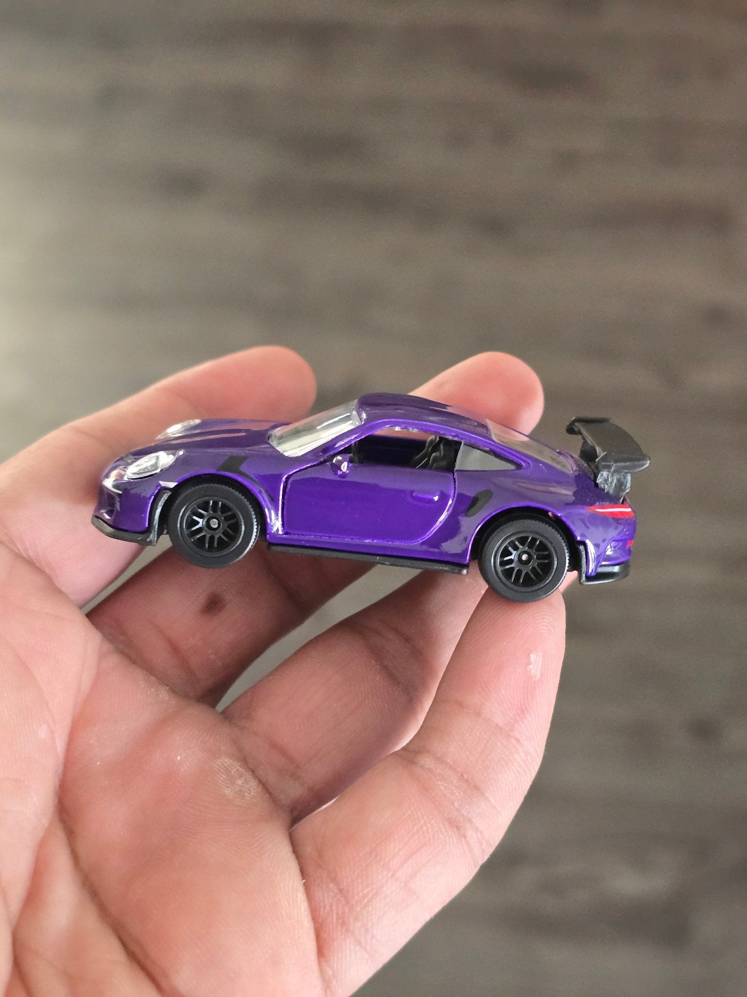 Majorette Porsche 911 GT3 RS - Purple With Black Alloys (Uncarded - New) - Kinder Logs