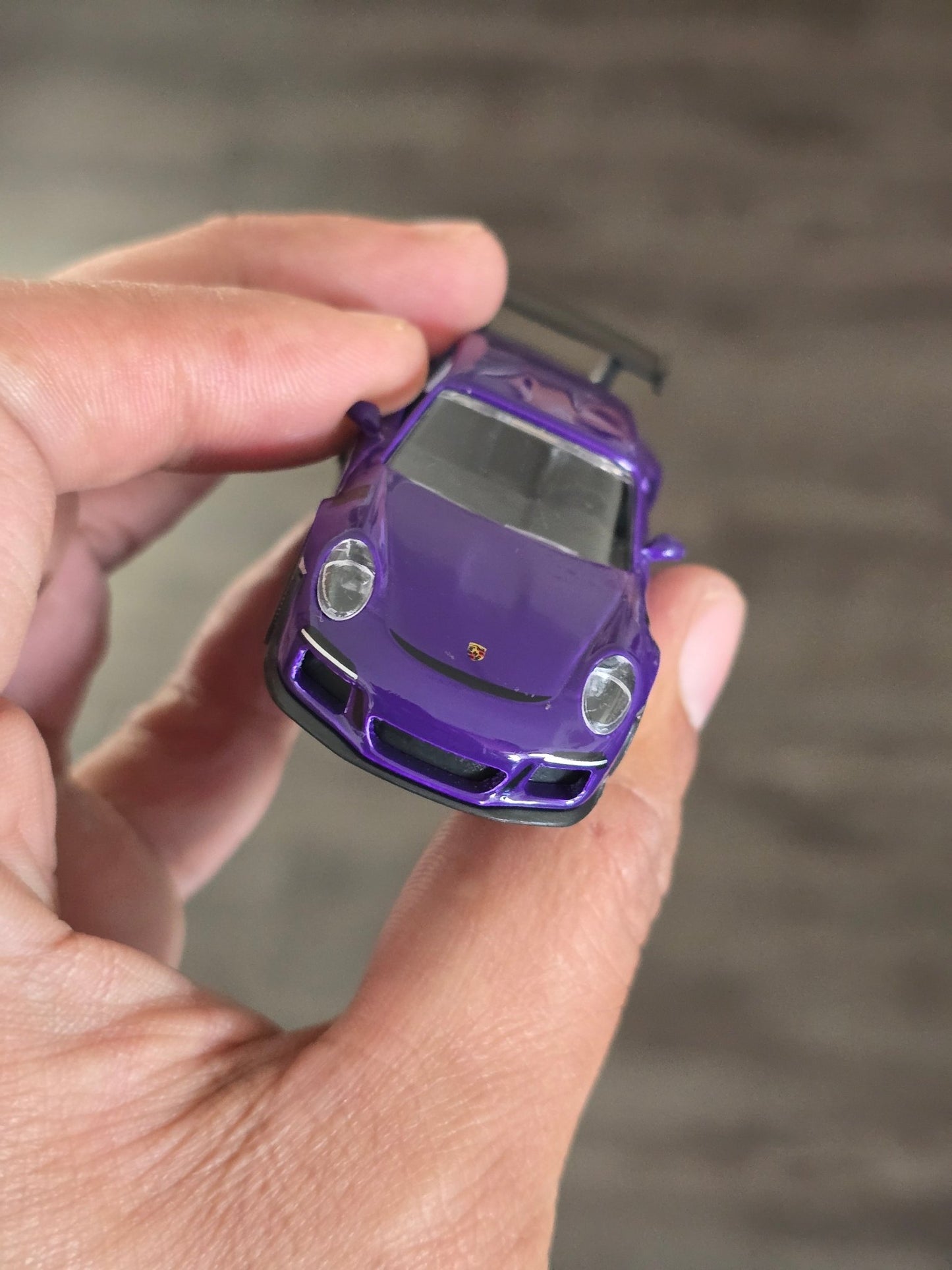 Majorette Porsche 911 GT3 RS - Purple With Black Alloys (Uncarded - New) - Kinder Logs