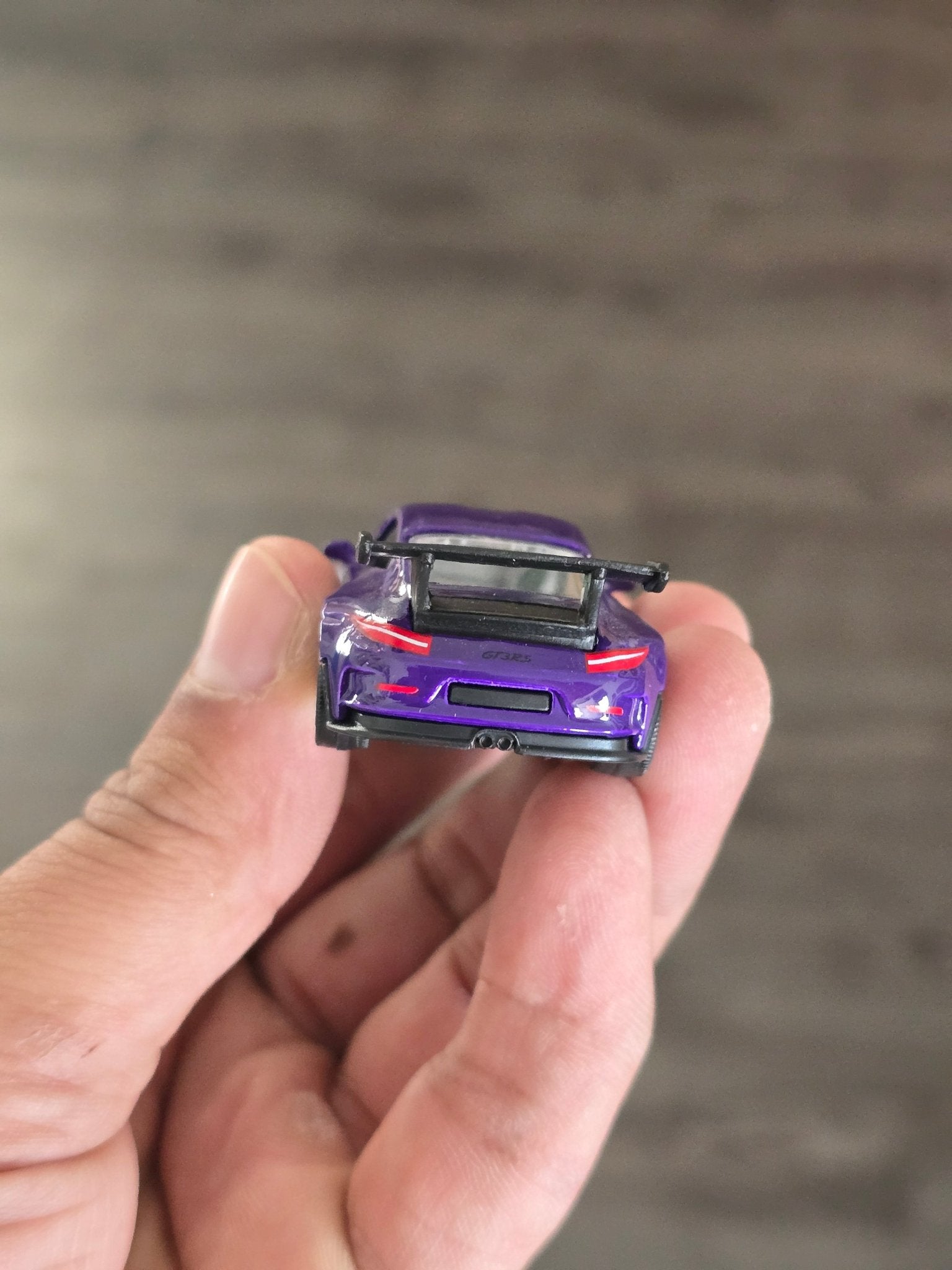 Majorette Porsche 911 GT3 RS - Purple With Black Alloys (Uncarded - New) - Kinder Logs