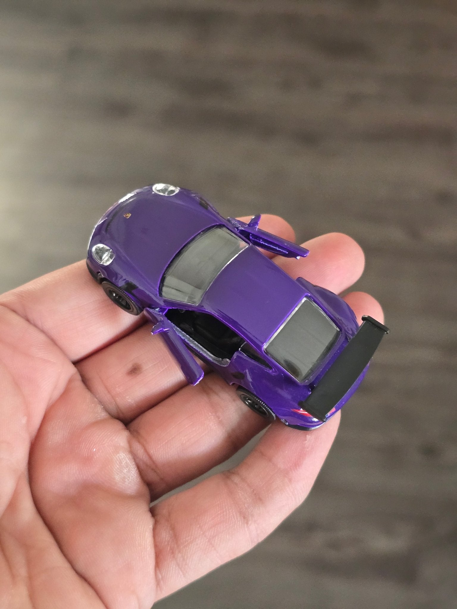 Majorette Porsche 911 GT3 RS - Purple With Black Alloys (Uncarded - New) - Kinder Logs