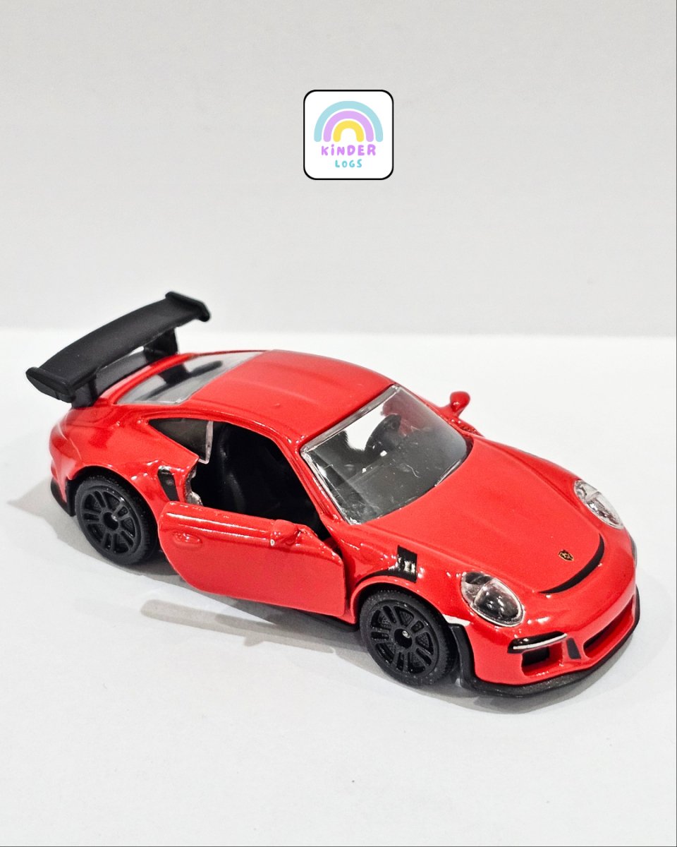 Majorette Porsche 911 GT3 RS - Red With Black Alloys (Uncarded) - Kinder Logs