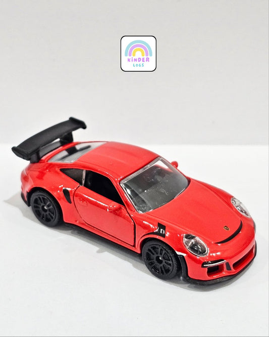 Majorette Porsche 911 GT3 RS - Red With Black Alloys (Uncarded) - Kinder Logs