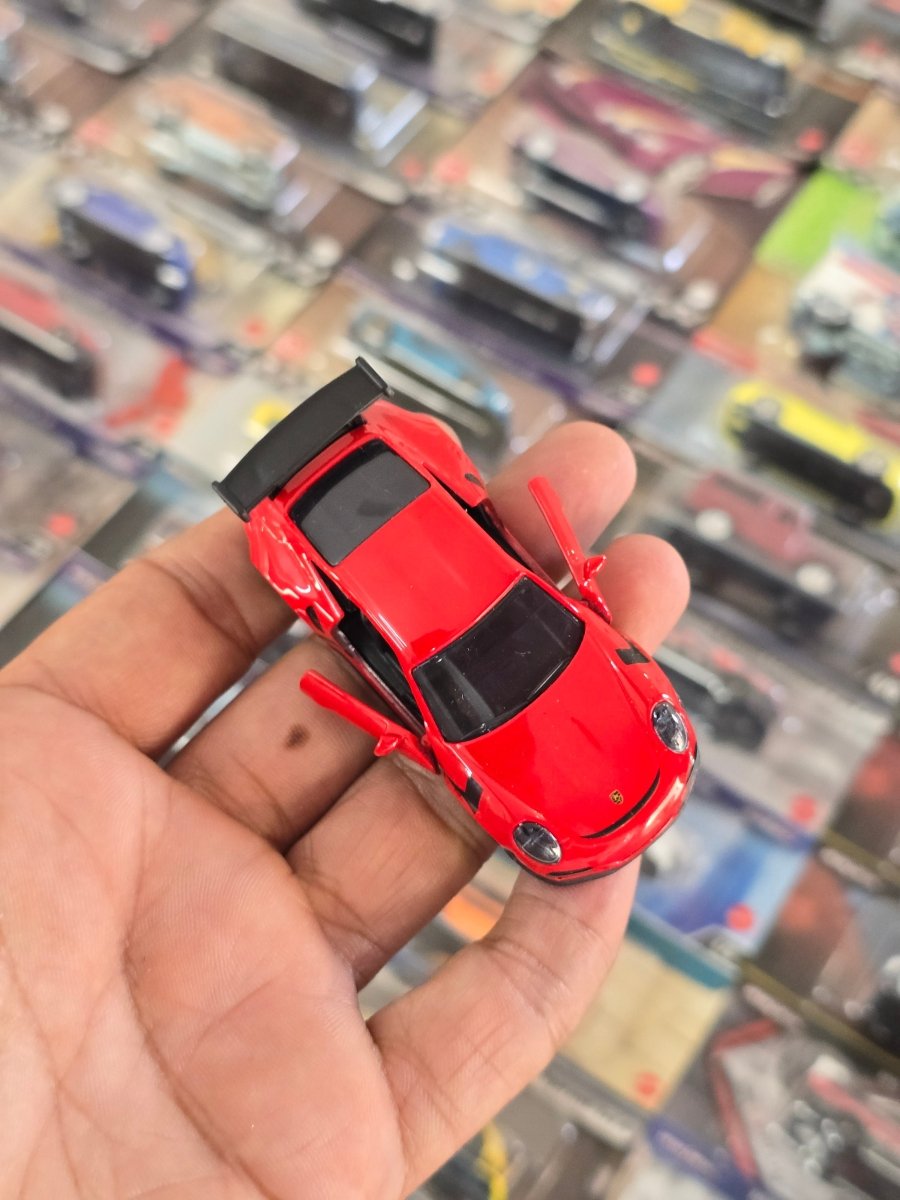 Majorette Porsche 911 GT3 RS - Red With Gold Wheels (Uncarded) - Kinder Logs