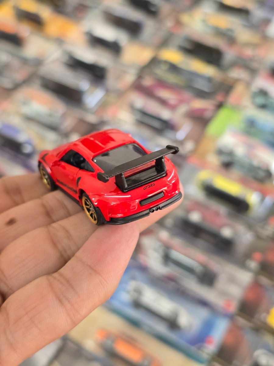 Majorette Porsche 911 GT3 RS - Red With Gold Wheels (Uncarded) - Kinder Logs