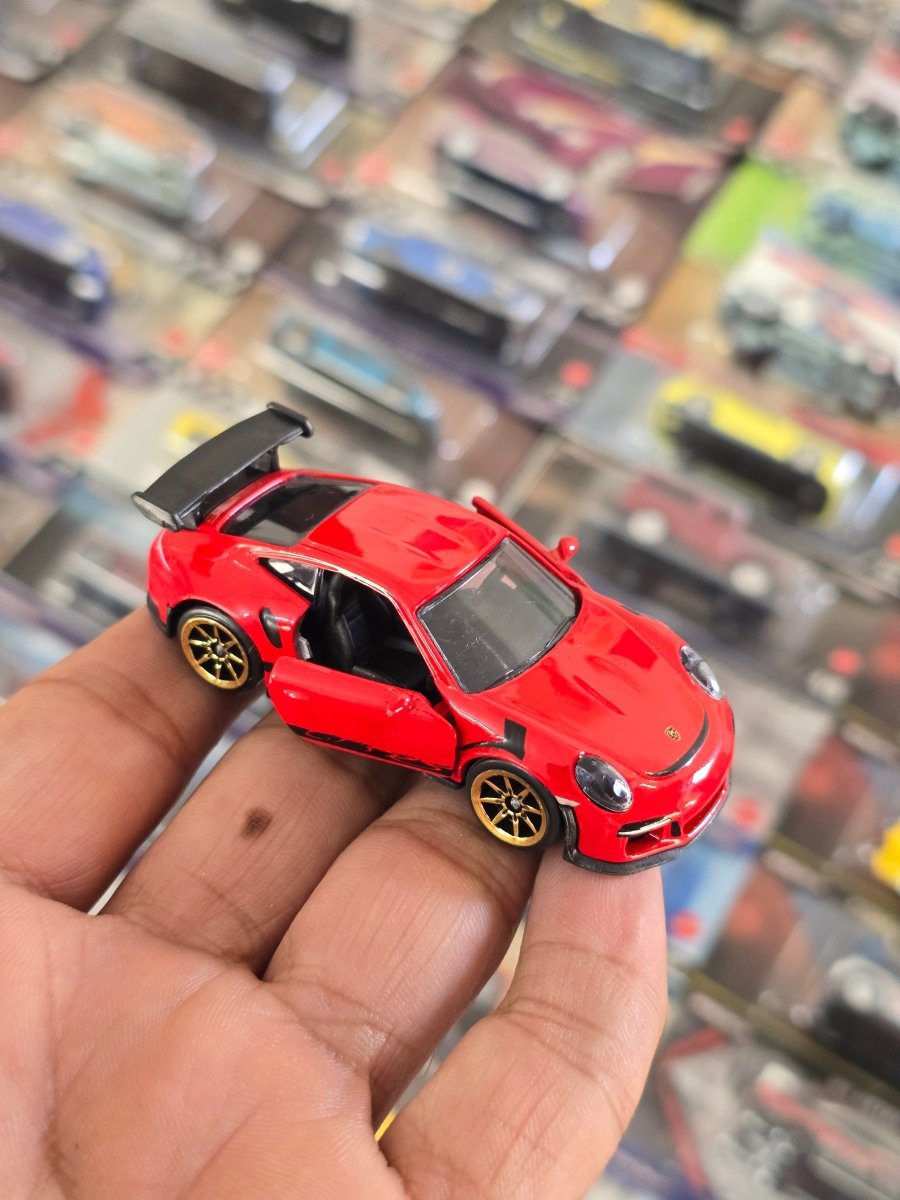Majorette Porsche 911 GT3 RS - Red With Gold Wheels (Uncarded) - Kinder Logs