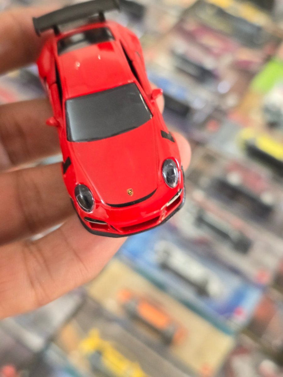 Majorette Porsche 911 GT3 RS - Red With Gold Wheels (Uncarded) - Kinder Logs