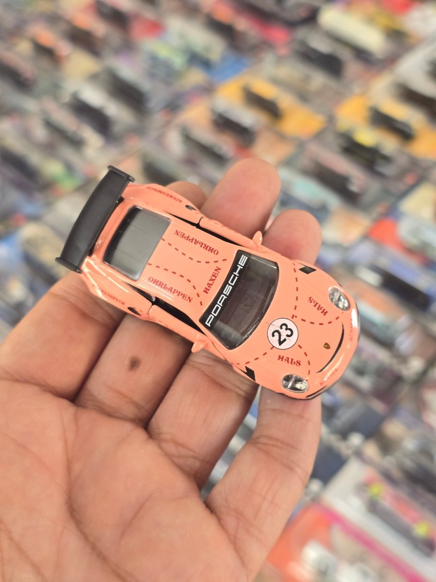 Majorette Porsche 911 GT3 RS - Rose Bud (Uncarded) - Kinder Logs