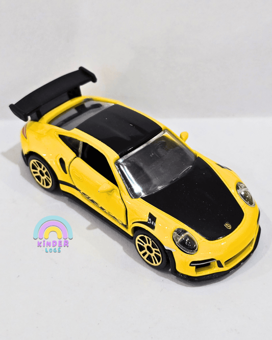 Majorette Porsche 911 GT3 RS - Yellow Color (Uncarded) - Kinder Logs