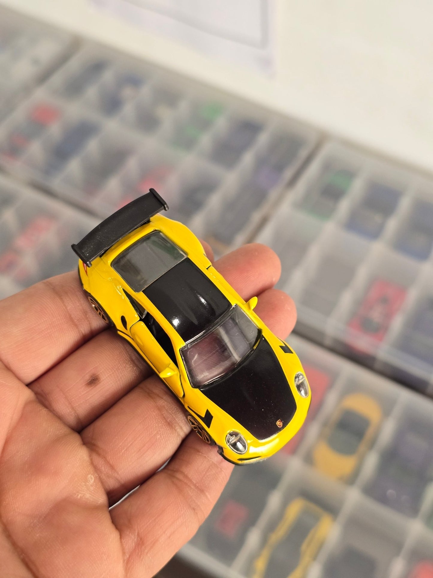 Majorette Porsche 911 GT3 RS - Yellow Color (Uncarded) - Kinder Logs