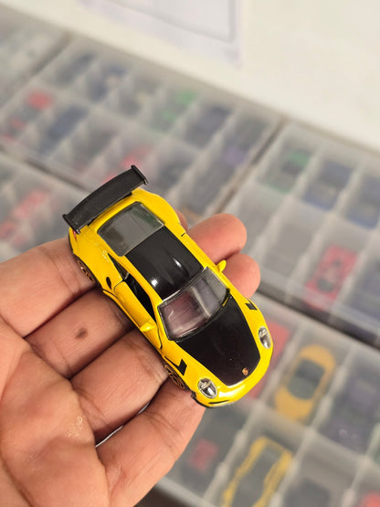 Majorette Porsche 911 GT3 RS - Yellow Color (Uncarded) - Kinder Logs