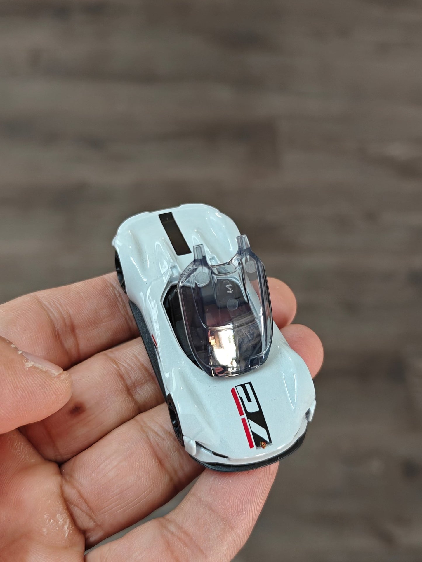 Majorette Porsche Vision Gran Turismo - Light Grey (Uncarded - New) - Kinder Logs