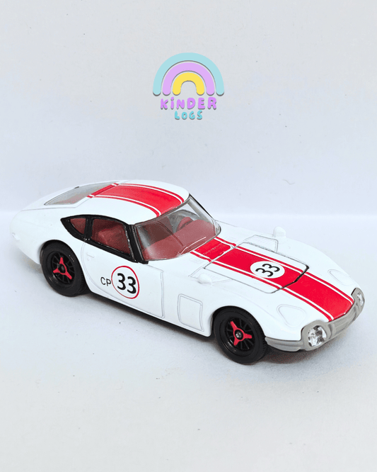 Majorette Toyota 2000 GT - White With Red Stripe (Uncarded - New) - Kinder Logs
