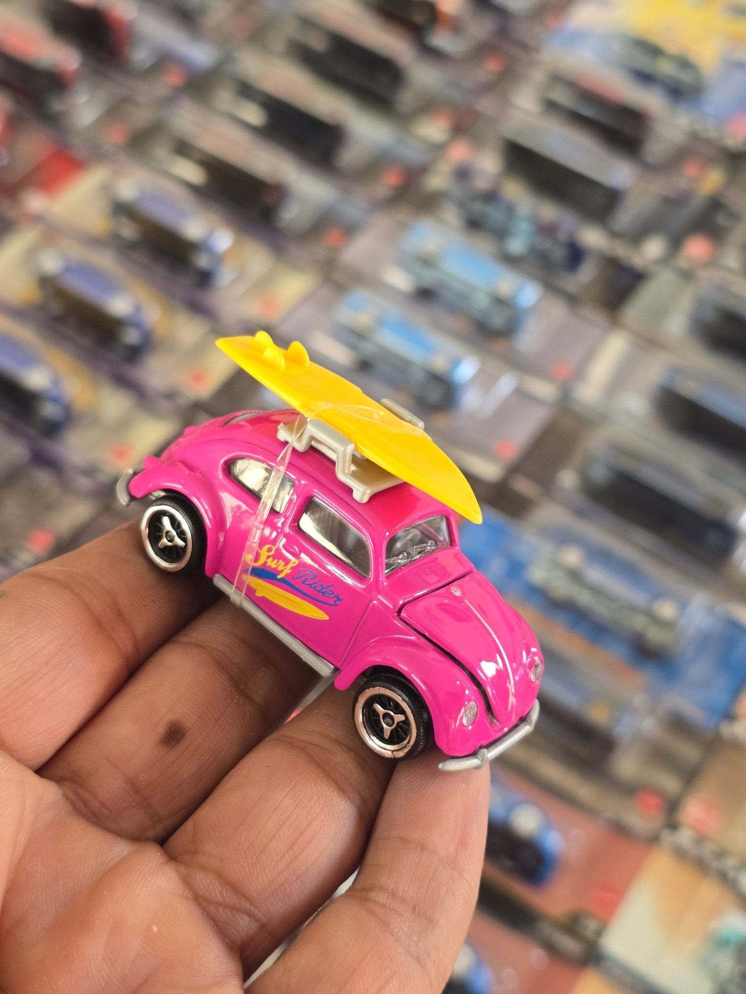 Majorette Volkswagen Beetle - Pink Surf Rider (Uncarded) - Kinder Logs