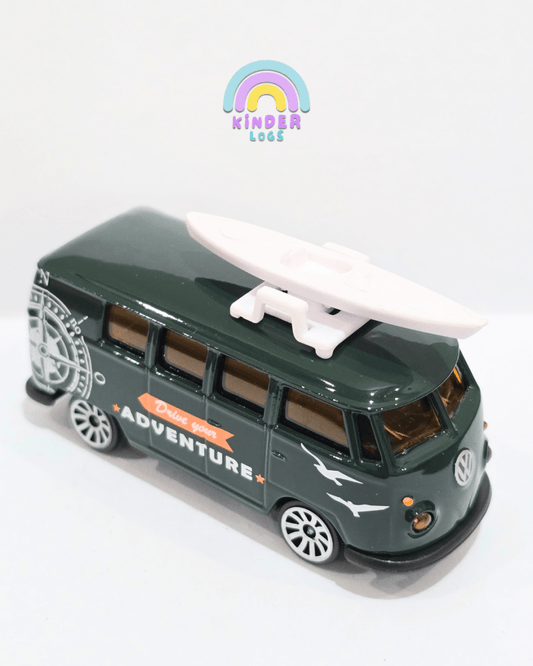 Majorette Volkswagen T1 Van - Dark Green (Uncarded) - Kinder Logs