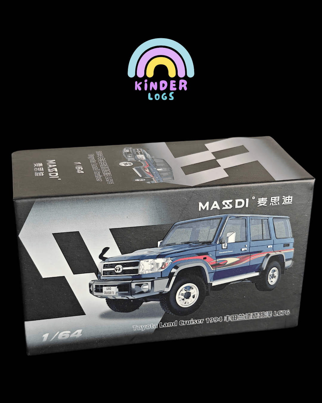 Massdi 1994 Toyota Land Cruiser LC76 - Blue (Open Box) - Kinder Logs