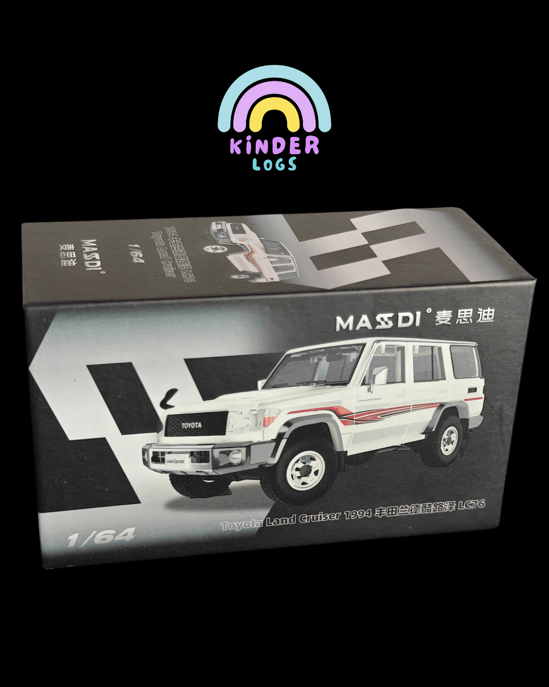 Massdi 1994 Toyota Land Cruiser LC76 - White (Open Box) - Kinder Logs