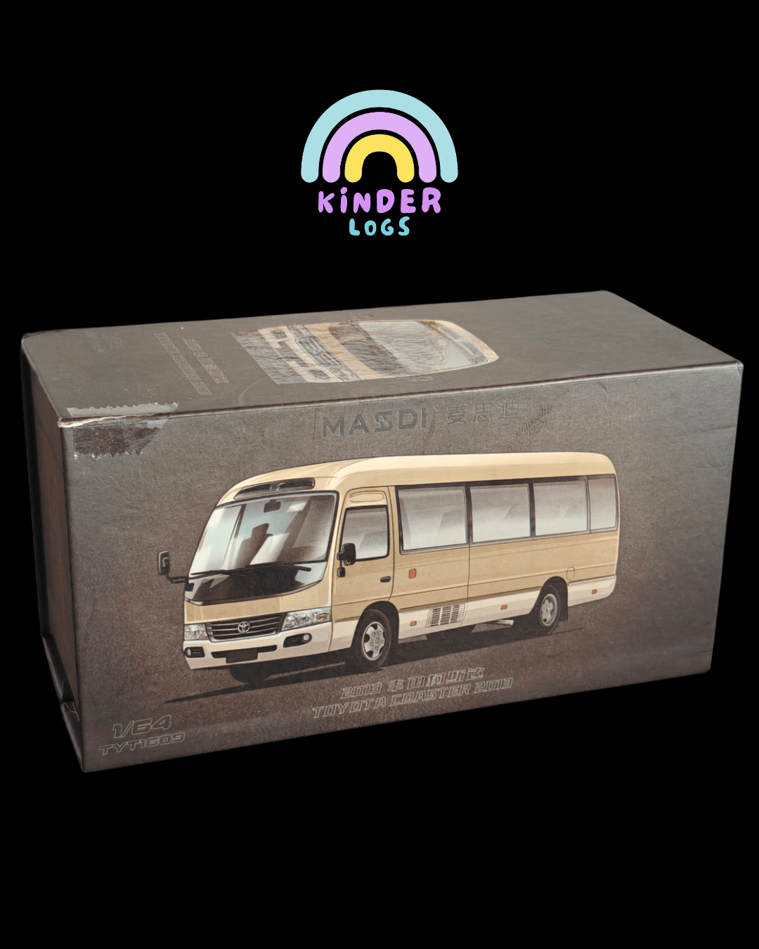 Massdi 2013 Toyota Coaster Bus - Beige (Open Box) - Kinder Logs