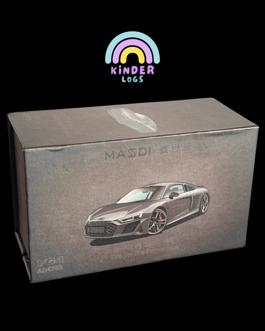Massdi 2022 Audi R8 V10 Coupe Performance - Grey (Open Box) - Kinder Logs